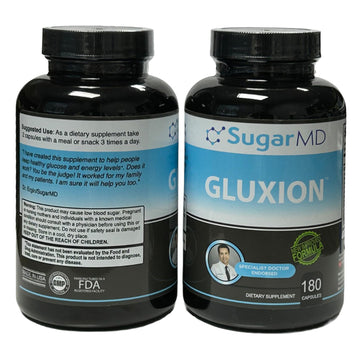 SugarMD GLUXION 3X Strength Formula | Advanced Botanical & Nutrient Blend for Spike Control| Vegan, Non-GMO, 180 Capsules SugarMD buy supplements canada