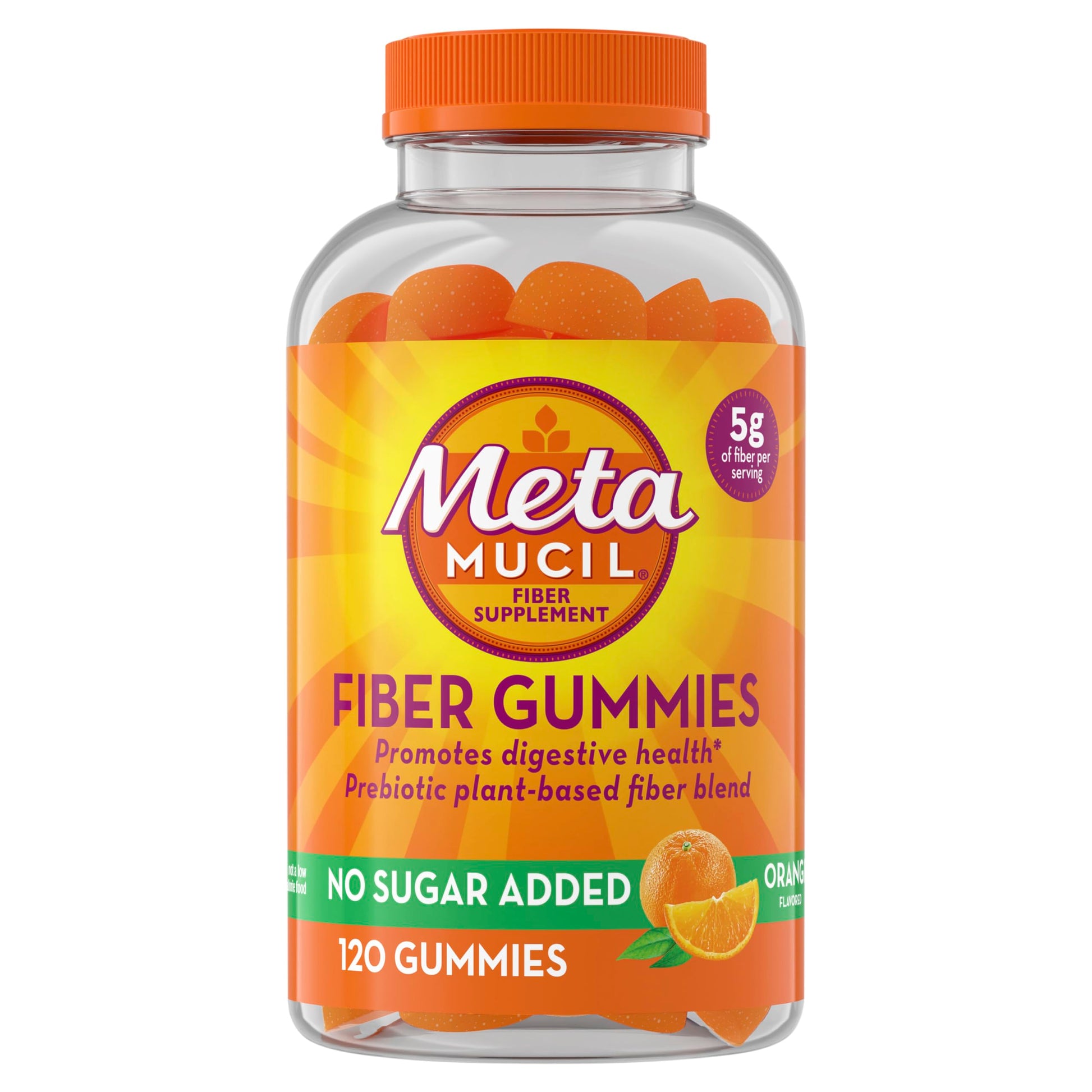 Metamucil Fiber Gummies for Adults, No Sugar Added Orange Flavor, 5g Prebiotic Plant Based Fiber Supplement Blend, 120 Count Metamucil buy supplements canada