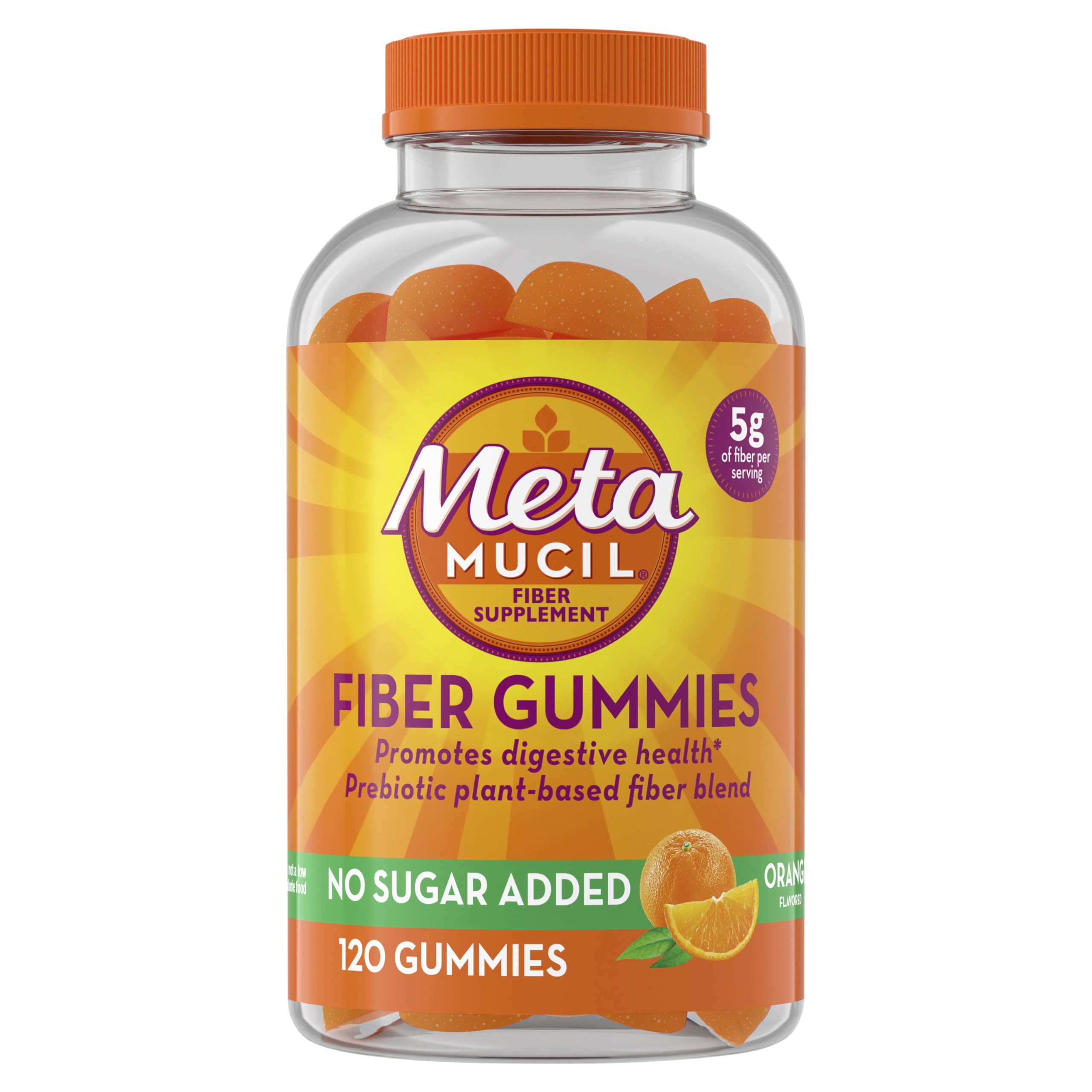 Metamucil Fiber Gummies for Adults, No Sugar Added Orange Flavor, 5g Prebiotic Plant Based Fiber Supplement Blend, 120 Count Metamucil buy supplements canada