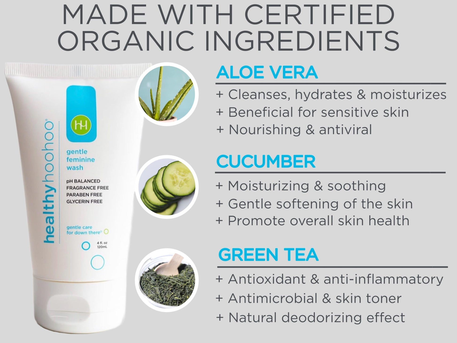 healthy hoohoo Gentle Feminine Wash - Organic Ingredients, pH Balanced, Fragrance Free healthy hoohoo buy supplements canada