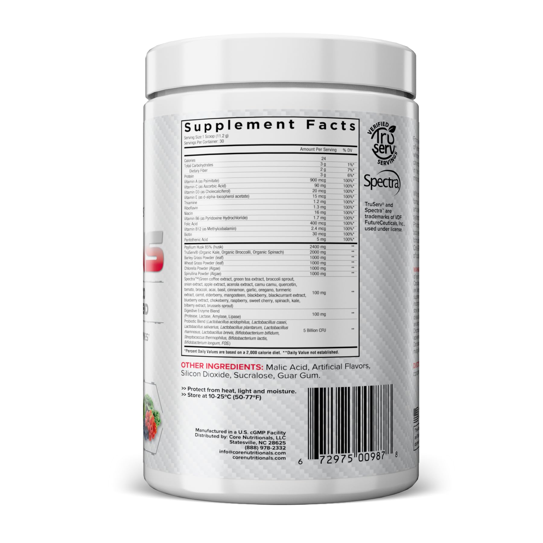 Core Nutritionals Greens | Premium Superfood Reds & Greens Blend | 5 Billion CFU Probiotics, Digestive Enzymes, & Antioxidants | 30 Servings (Berry Bliss) Core Nutritionals buy supplements canada