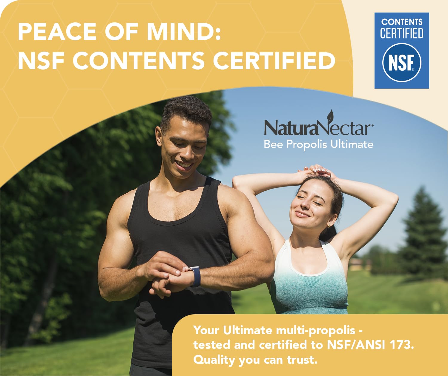NaturaNectar - Ultimate Bee Propolis Capsules - NSF Contents Certified -Brazilian Red, Brown, & Green - Gluten-Free Supplement with Flavonoids - Naturally Sourced Through Ethical Beekeeping (60pcs.) NaturaNectar buy supplements canada