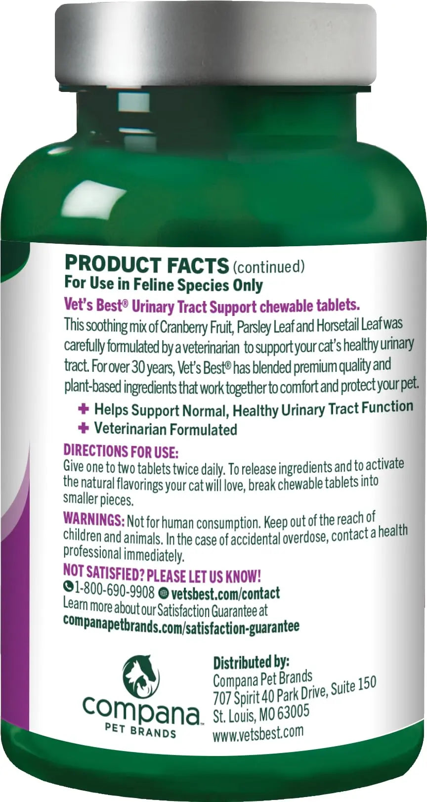 Vet's Best Cat Urinary Supplement, Urinary Tract Support Chewable for Cats, Supports A Healthy Urinary Tract in Cats, 60 Chewable Tablets Vet's Best buy supplements canada