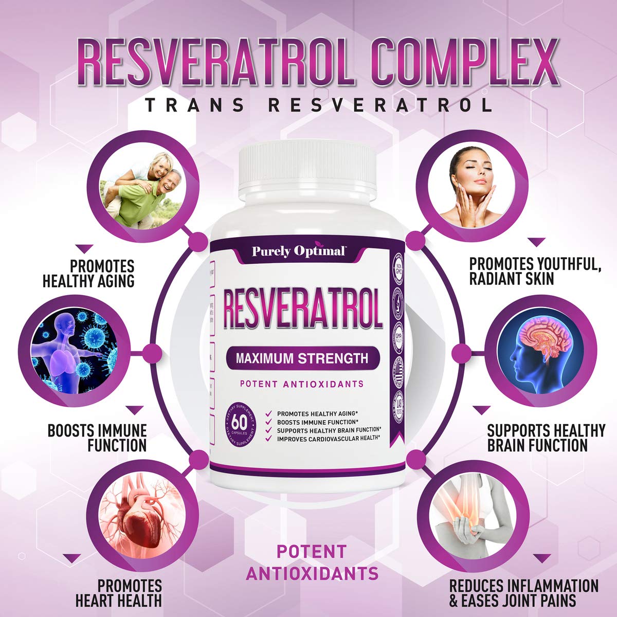 Premium Resveratrol Supplement 1500mg - Max Strength, Trans Resveratrol Capsules Purely Optimal buy supplements canada
