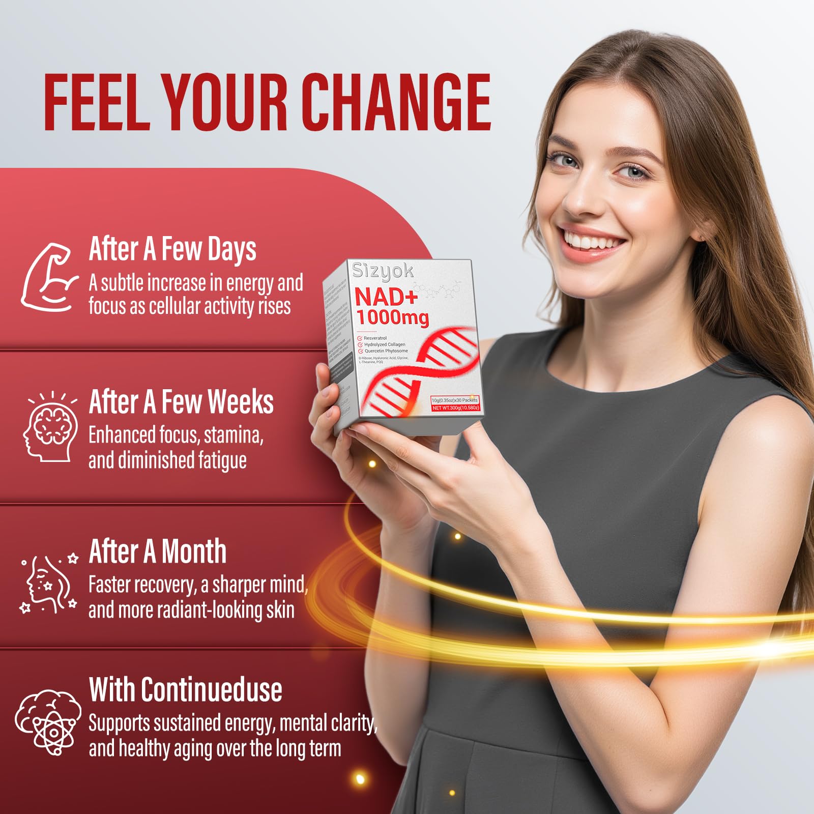 NAD+ Supplement 1000mg Liquid - High Absorption NAD+ with Trans Resveratrol 2000mg, Collagen & Hyaluronic Acid, Anti-Aging Energy Support for Women, Cellular Health & Longevity Boost Sizyok buy supplements canada