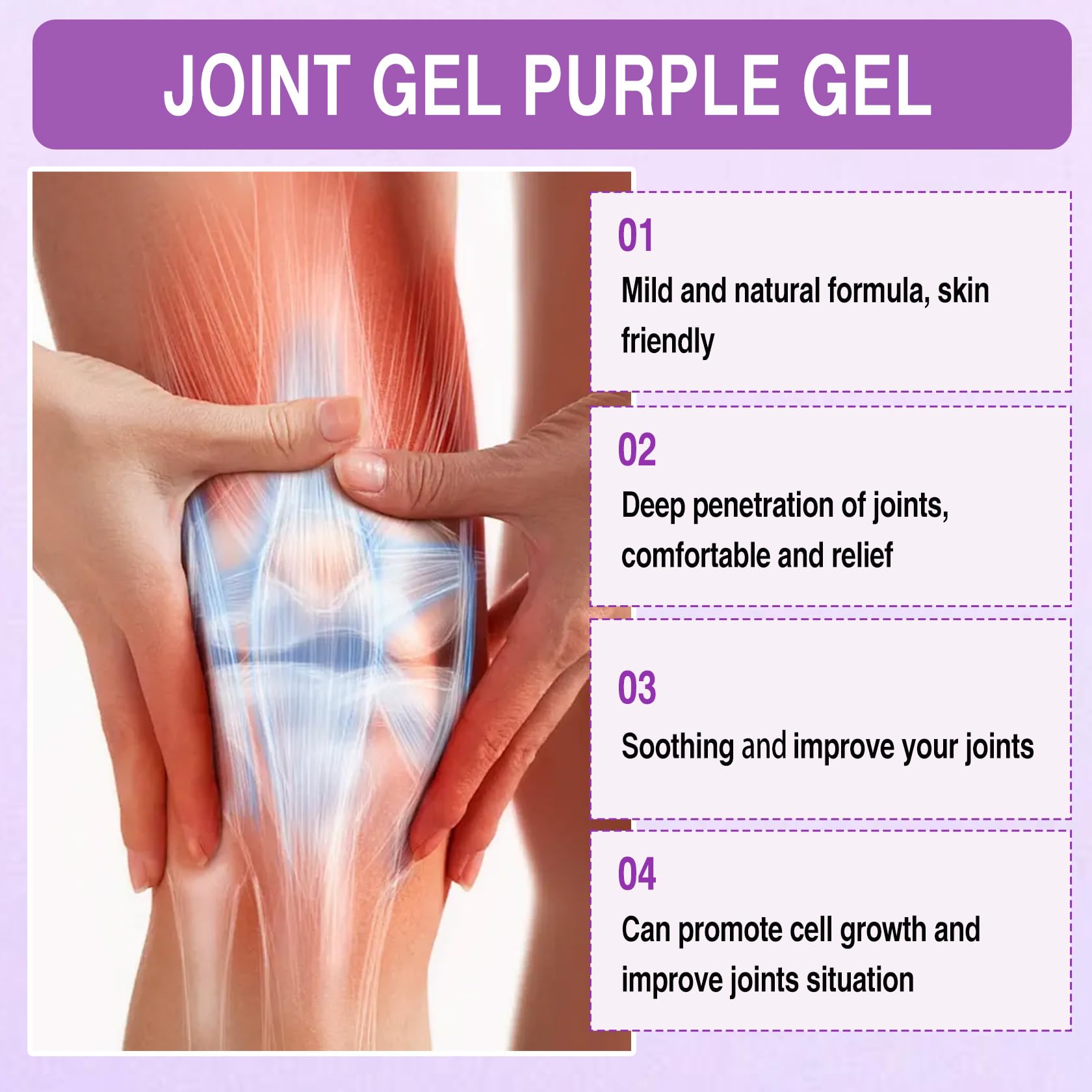 2 PCS Joint Gel Purple Gel，Soothing Pain Relief Massage Cream，Full-Body Joint Effective Soothes for Knees, Lumbar, Hands, Neck and Shoulders PERVALA buy supplements canada