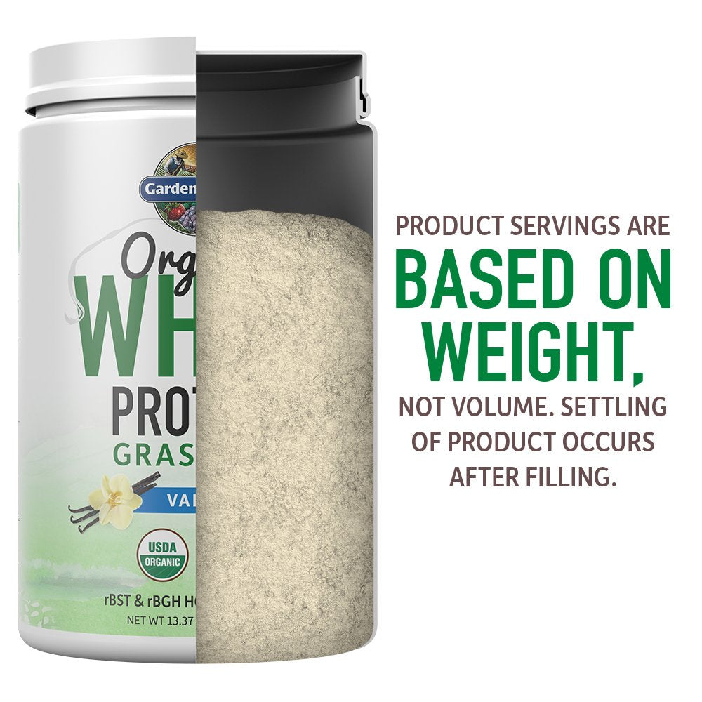Garden of Life Grass Fed Whey Protein Powder Vanilla - 21g Protein for Women & Men + Probiotics - 12 Servings - Gluten Free, Non GMO, Kosher, Humane, RBST & rBGH Hormone Free Garden of Life buy supplements canada