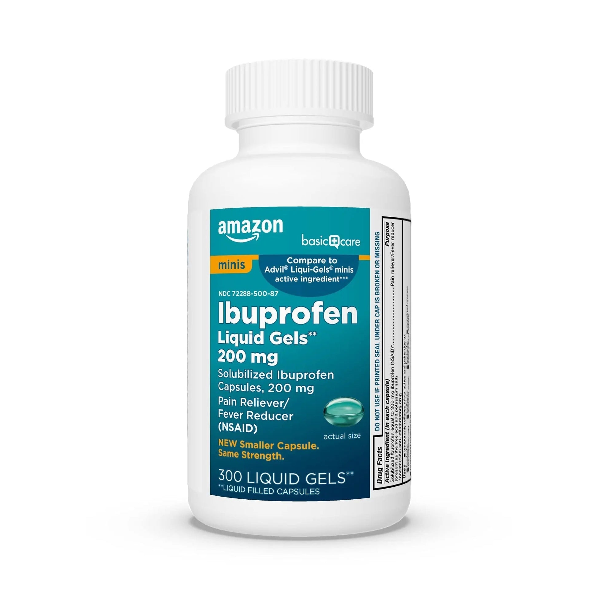 Amazon Basic Care Ibuprofen Mini Liquid Gels, 200 mg, Pain Reliever and Fever Reducer for Headache, Backache, Arthritis Pain, Menstrual Cramps and Toothaches, Fast-Acting, 300 Count Amazon Basic Care buy supplements canada