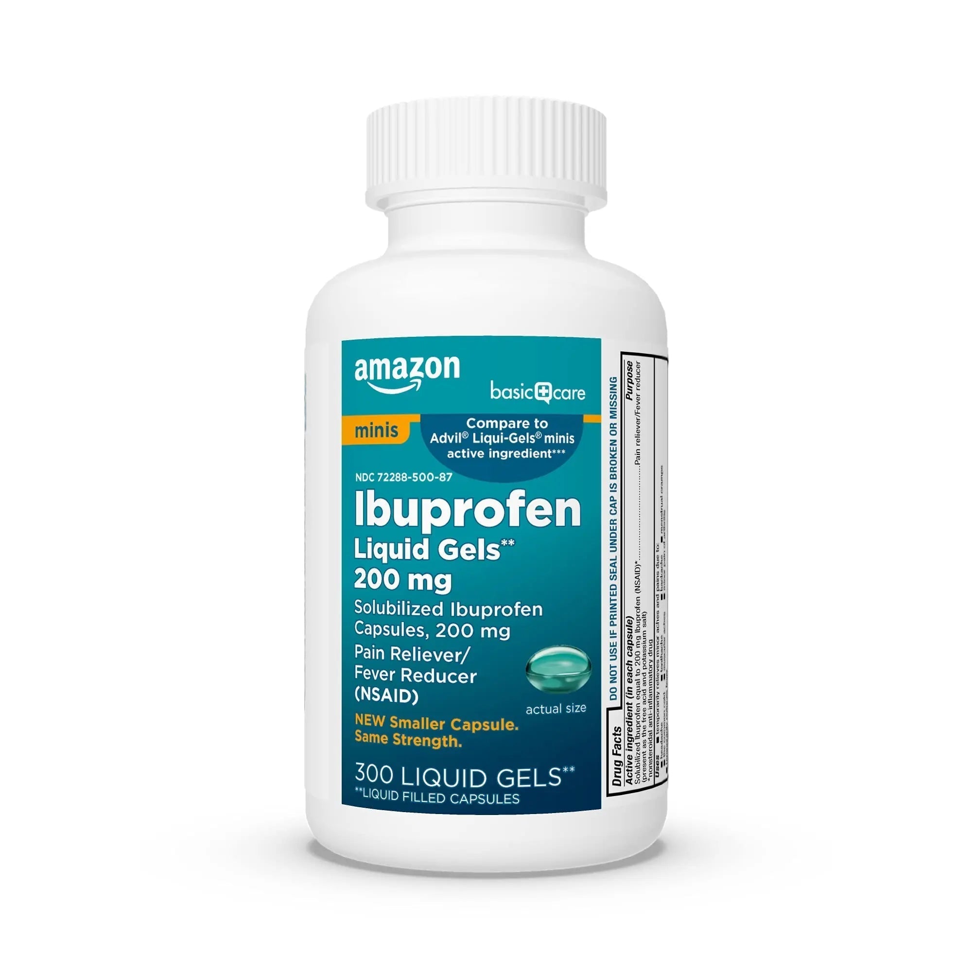 Amazon Basic Care Ibuprofen Mini Liquid Gels, 200 mg, Pain Reliever and Fever Reducer for Headache, Backache, Arthritis Pain, Menstrual Cramps and Toothaches, Fast-Acting, 300 Count Amazon Basic Care buy supplements canada