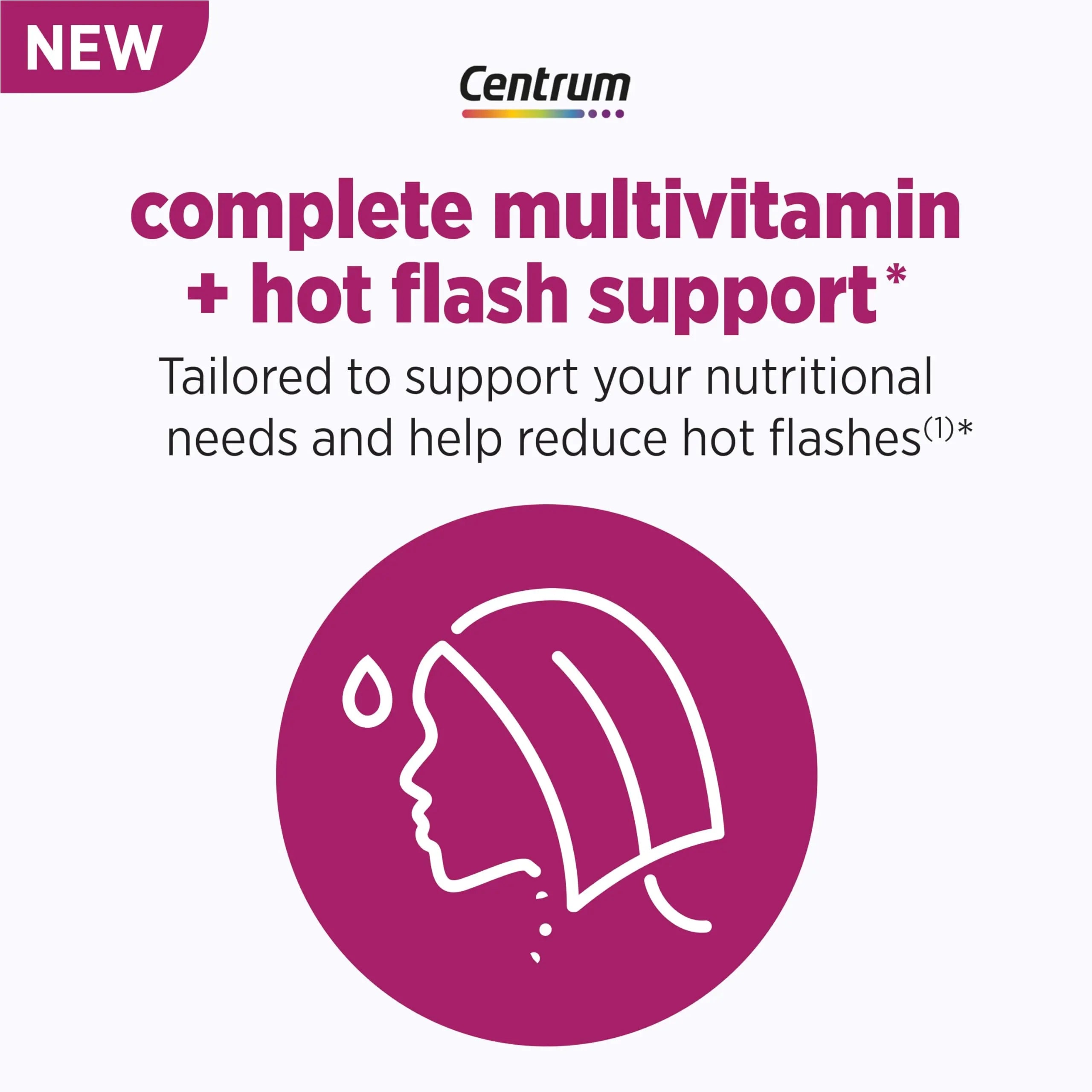 Centrum Complete Multivitamin Supplement + Hot Flash Support Menopause Support Tablets, with Clinically Studied geniVida, 30 Count Centrum buy supplements canada