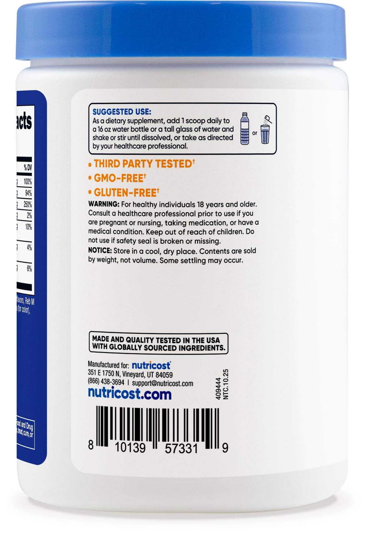 Nutricost Electrolyte Complex Powder (60 Servings, Blue Raspberry) - Hydration Supplement Drink Mix with Vitamins and Minerals Nutricost buy supplements canada