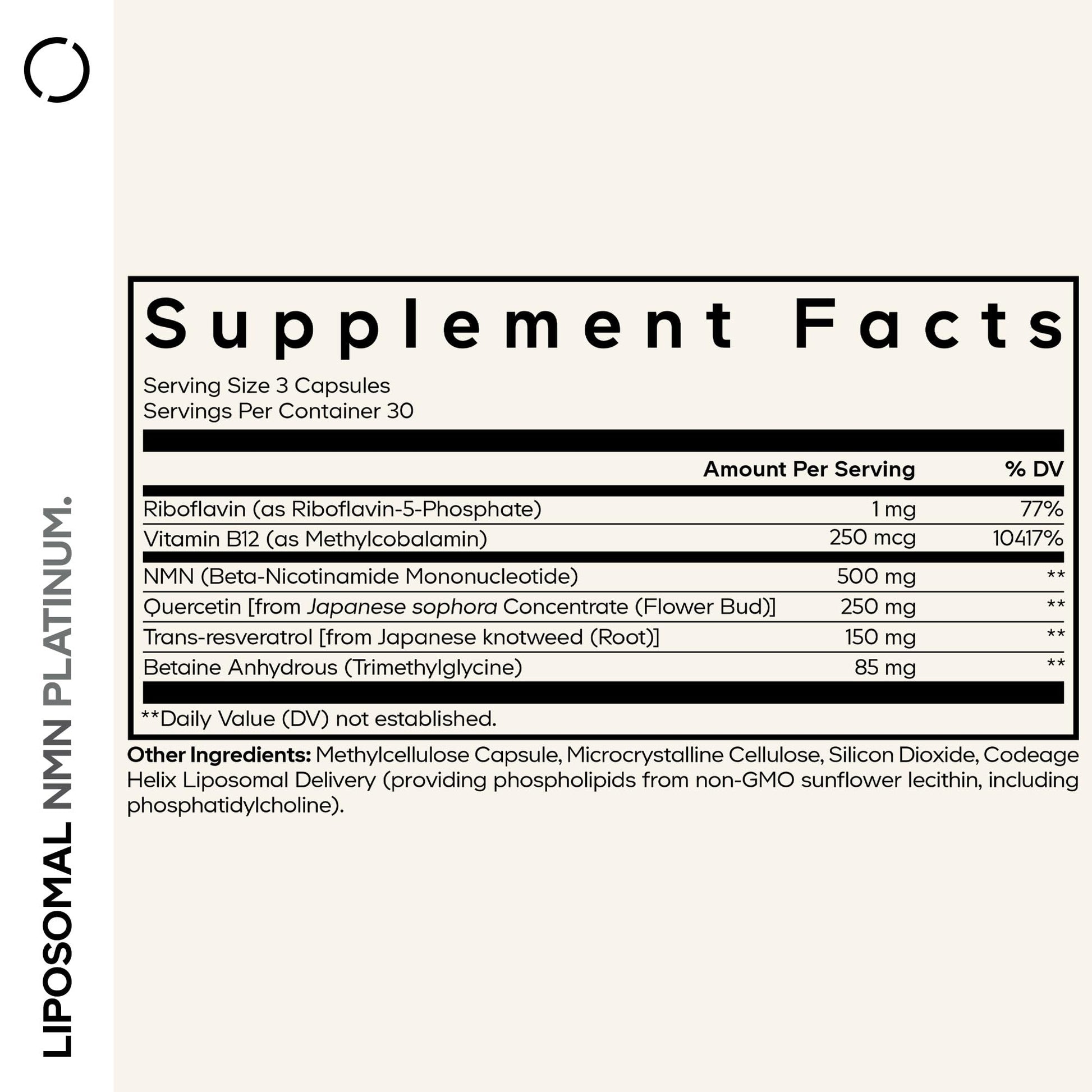 Codeage Liposomal NMN Platinum - 500 mg NMN Supplement, Nicotinamide Mononucleotide, NAD Precursor - Quercetin, Resveratrol, Betaine TMG, Vitamin B2 Riboflavin & Vitamin B12 - Non-GMO - 90 Capsules Codeage buy supplements canada