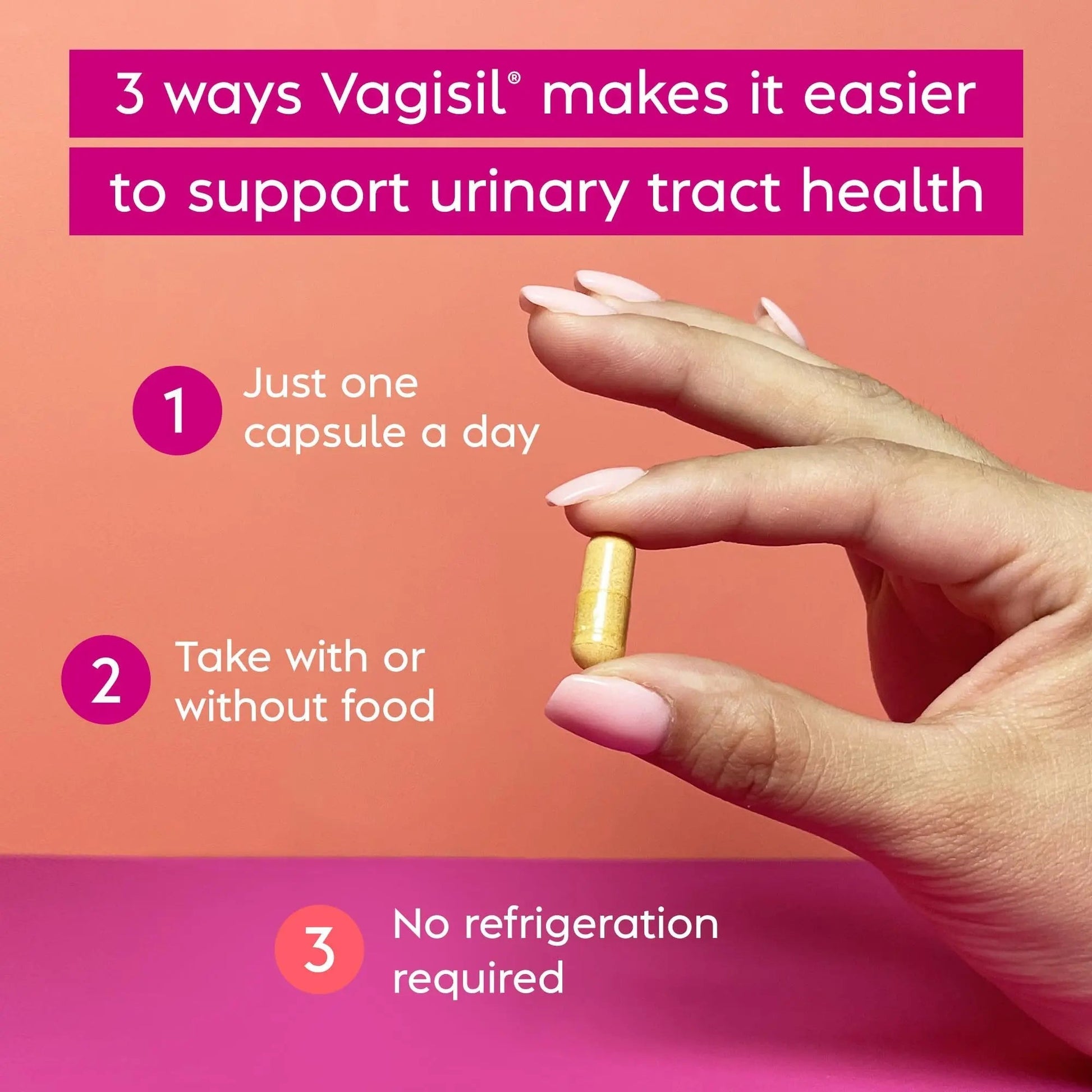 Vagisil Urinary Tract Health Supplements, Clinically-Proven Probiotics, Protects Urinary Tract Health, Clean Ingredients, Helps Cleanse and Flush UTI-Causing Bacteria, 1 Capsule Daily, 30 Capsules Vagisil buy supplements canada