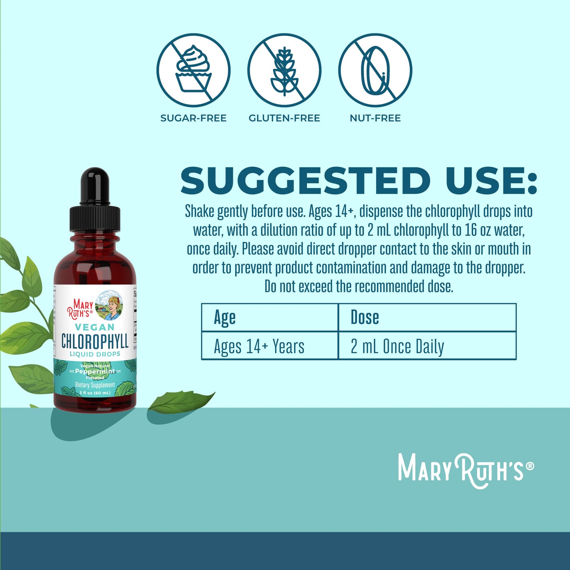 MaryRuth's Chlorophyll Liquid Drops | Clean Label Project Certified® | Vegan | Non-Diluted Liquid Chlorophyll| Mulberry Derived Supplement for Ages 14+ | Non-GMO | Delicious Minty Flavor | 2 Fl Oz MARYRUTH'S buy supplements canada