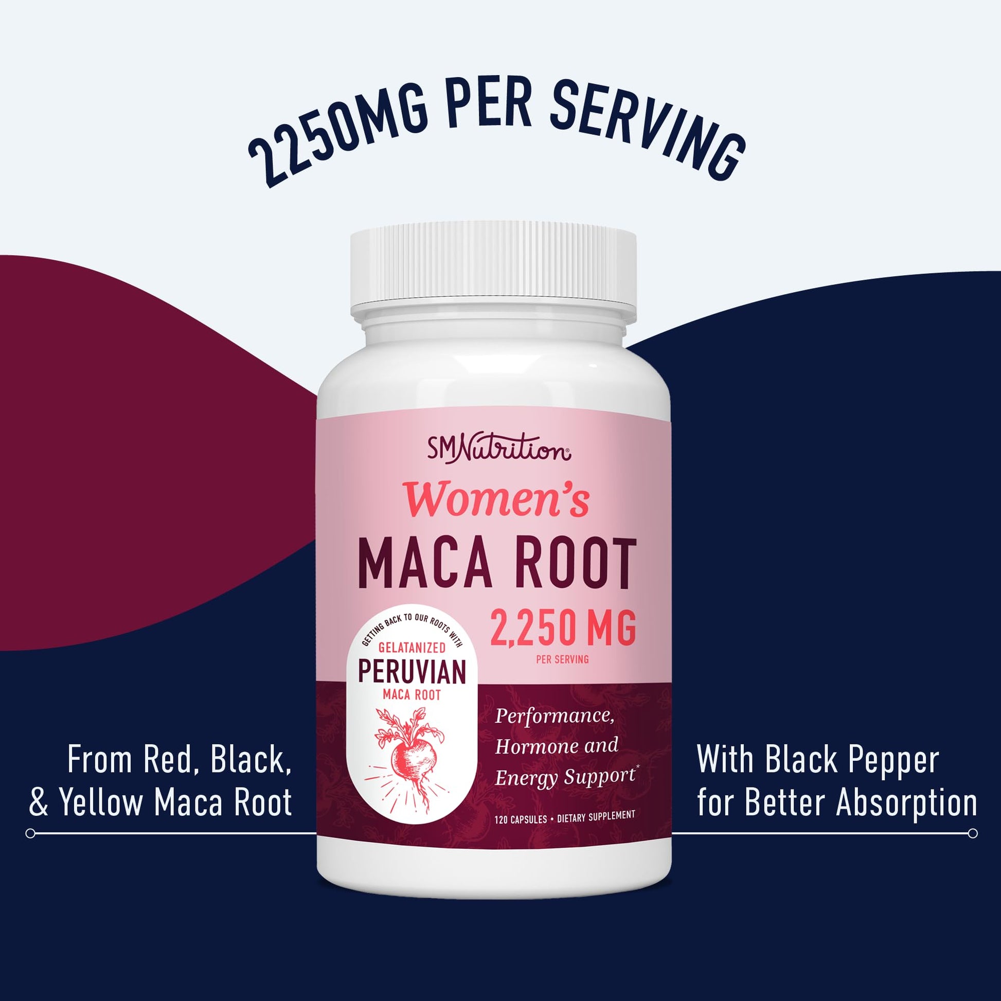 Organic Maca Root Capsules for Women | 2250MG Extra Strength | Red, Black & Yellow SMNutrition buy supplements canada