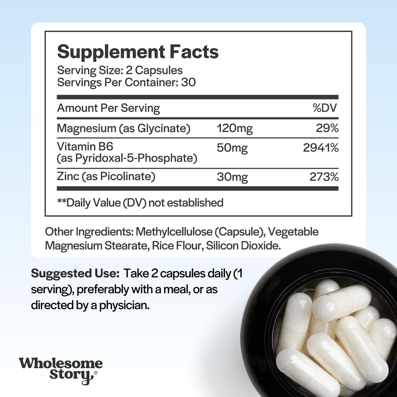 Zinc Picolinate, Magnesium Glycinate Supplements with P5P Vitamin B6 | Magnesium and Zinc Vitamin | Reproductive & Fertility Health, Hormone Balance, Immune System Support | 30 Day Supply Wholesome Story buy supplements canada