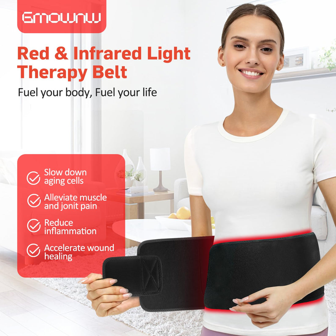 Red Light Therapy for Body, Infrared Light Therapy for Shoulder Waist Muscle Pain Relief GMOWNW buy supplements canada