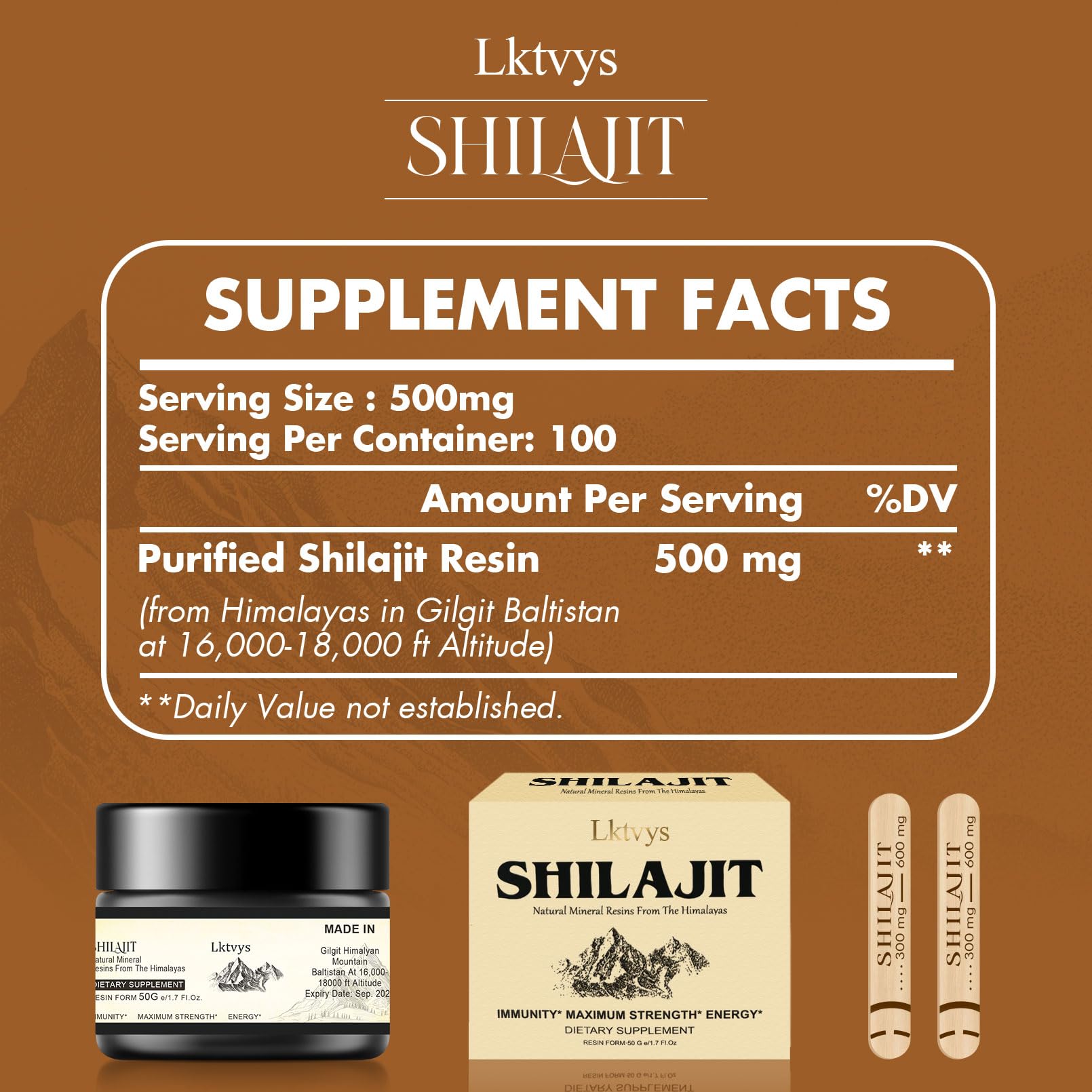 Shilajit Pure Himalayan Organic - Pure Original Shilajit, 50g(Large Volume), Enriched Lktvys buy supplements canada