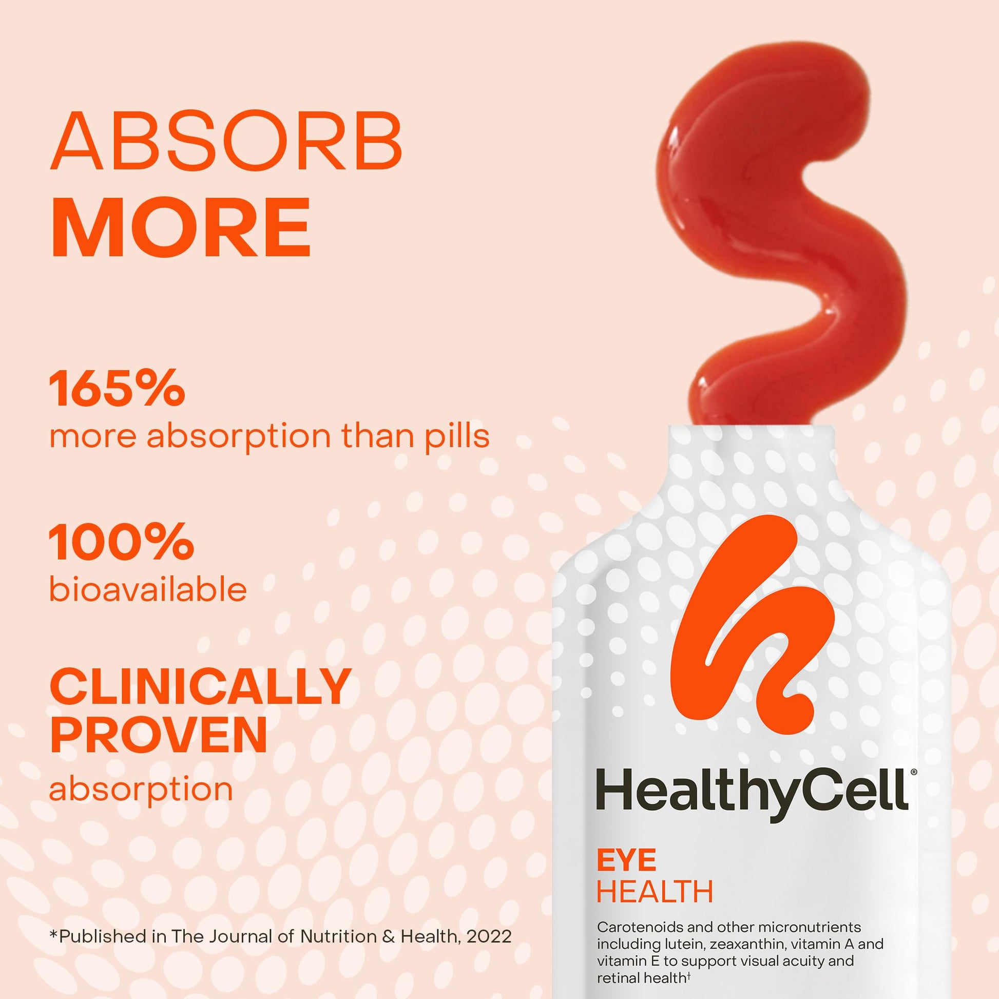 Healthycell Eye Health Daily Liquid Supplement - Eye Vitamins & Minerals with Lutein, Zeaxanthin, Astaxanthin & Beta Carotene for Sight Care & Macular Support - 30 Gel Packs Healthycell buy supplements canada