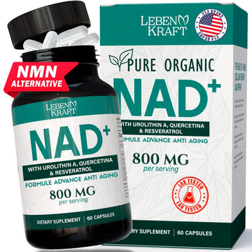 LebenKraft NAD Supplement Pure Organic | NMN Supplement Alternative | Boost Energy & Cellular Health | Urolithin A, Resveratrol, Quercetin for Antioxidant Power | for Women and Men LebenKraft buy supplements canada