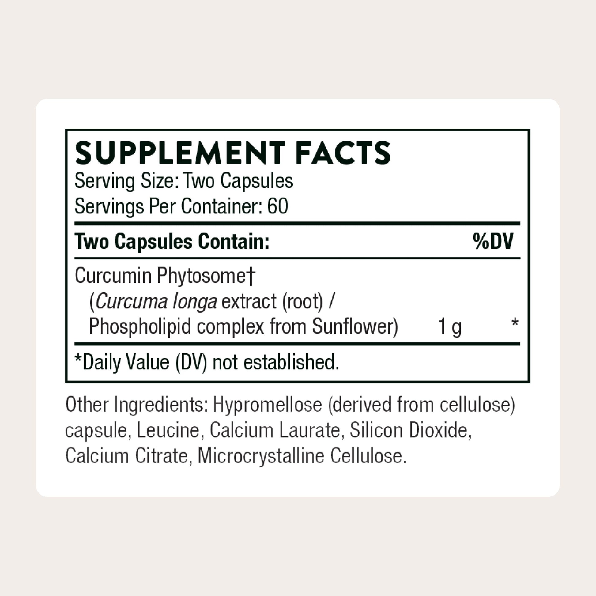 THORNE - Curcumin Phytosome 1000 mg (Meriva) - Clinically Studied, High Absorption - Supports Healthy Inflammatory Response in Joints, Muscles, GI Tract, Liver, Brain & Nerves* - 60 Servings THORNE buy supplements canada