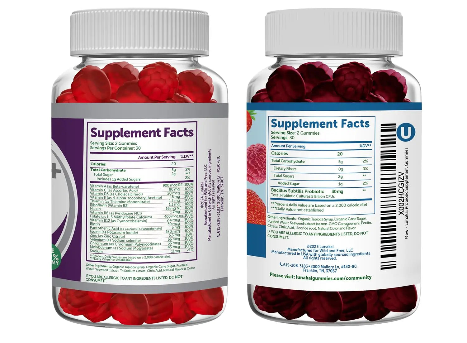 Lunakai USA Made Women 50+ Multivitamin & Probiotic Gummies Bundle – Immune & Digestive Support – 60 Non-GMO Gummies Each Lunakai buy supplements canada