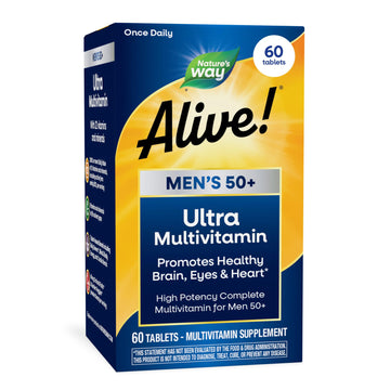 Nature's Way Alive! Men’s 50+ Daily Ultra Multivitamin, High Potency Formula, Supports Healthy Brain, Eyes & Heart*, with Methylated B12 Nature's Way buy supplements canada