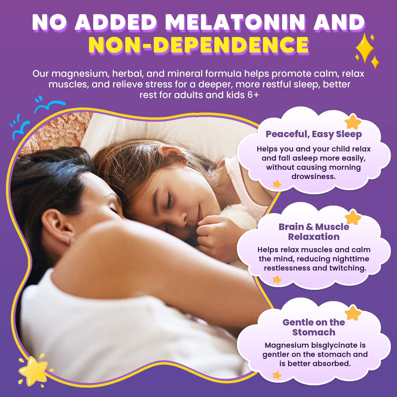 Magnesium Glycinate Gummies 400/200mg for Kids & Adults, NO Melatonin Sleep Aid Magnesium Supplement Gummies with Chamomile, Lavender, L-Theanine & GABA, B6, D3 & K2 for Bone, Relax, Immune Support GORNVB buy supplements canada