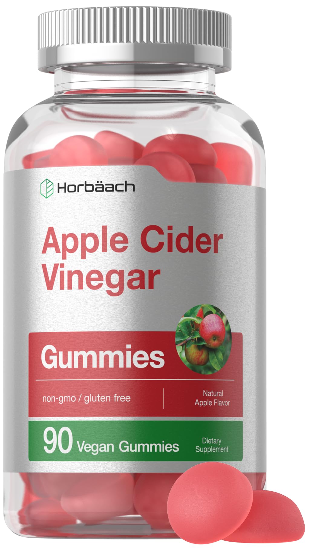 Vegan Apple Cider Vinegar Gummies | 90 Count | ACV Supplement | Natural Apple Flavor Horbäach buy supplements canada