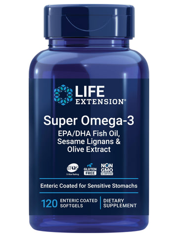 Life Extension Super Omega-3 EPA/DHA Fish Oil, Sesame Lignans & Olive Extract – Heart Health, Brain Health, Inflammation Health Support, Gluten-Free, Enteric-Coated, Non-GMO, 120 Softgels Life Extension buy supplements canada