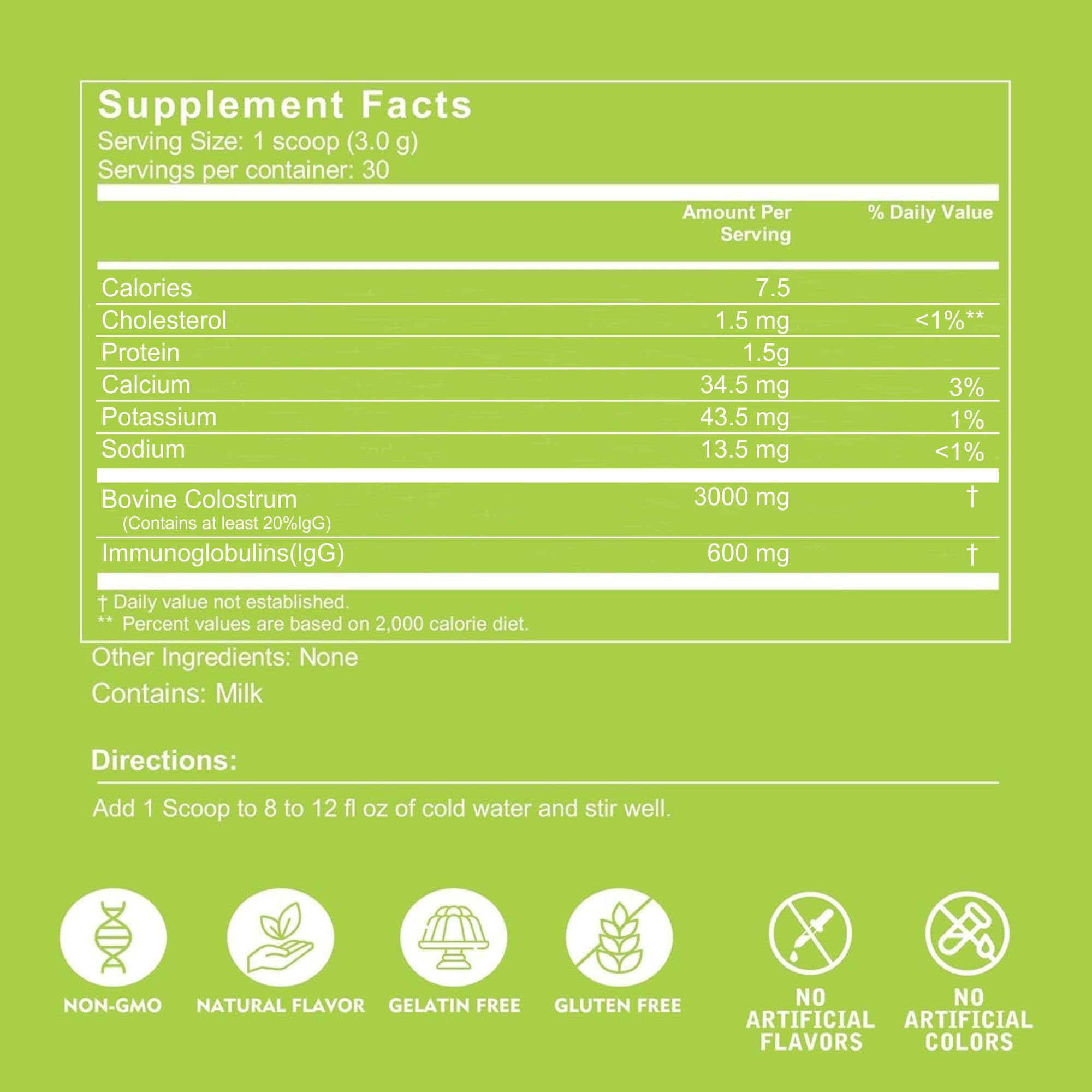 VITINITY Grass Fed Bovine Colostrum Powder for Humans 3000 mg - Natural IgG Colostrum Supplement Gut Health, Immune Support, Muscle Recovery, Wellness | Pure Colostrum Superfood,Unflavored 2 Pack VITINITY buy supplements canada