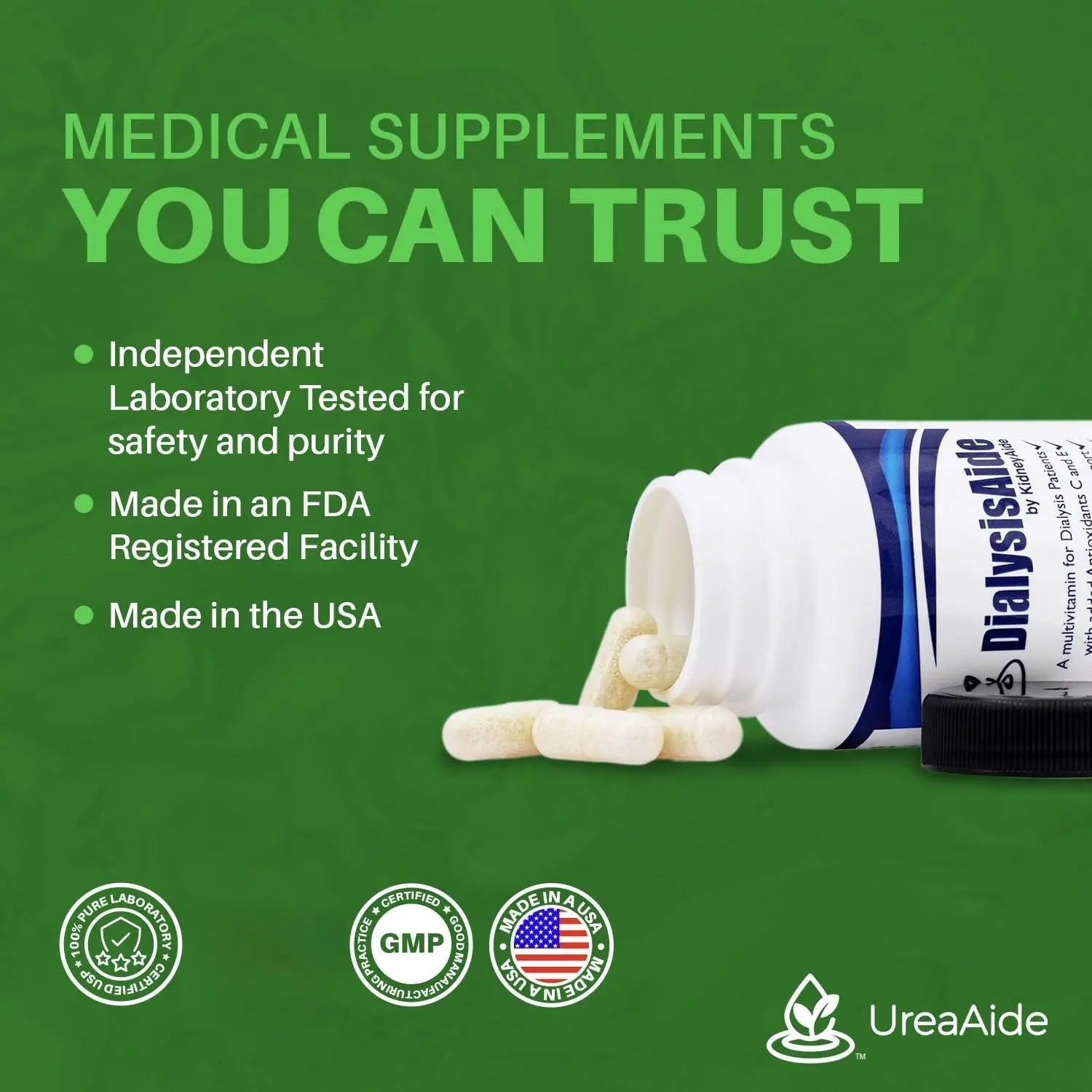 Renal Replacement Therapy Complete Multi Vitamin - 60 Capsules, 30 Day Supply, B-Complex, Antioxidant Vitamin C& E, L-Carnitine & Zinc Immune, Skin, Red Cell KidneyAide buy supplements canada
