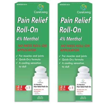 CARELIVING Roll On Pain Relief for Knee, Neck, Joint, Shoulder, Arthritis Pain Reliever, Sore Muscle Relief, Roll On Menthol Gel 2.5 Fl Oz (Pack of 2) CARELIVING buy supplements canada