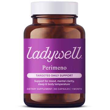 Ladywell Perimeno - Perimenopause Support - Support for Mood, Mental Clarity, Sleep & Hot Flashes - Black Cohosh, Reishi, Wild Yam, Holy Basil, Schisandra, Rhodiola, Siberian Rhubarb / 60 Veg Caps Ladywell buy supplements canada