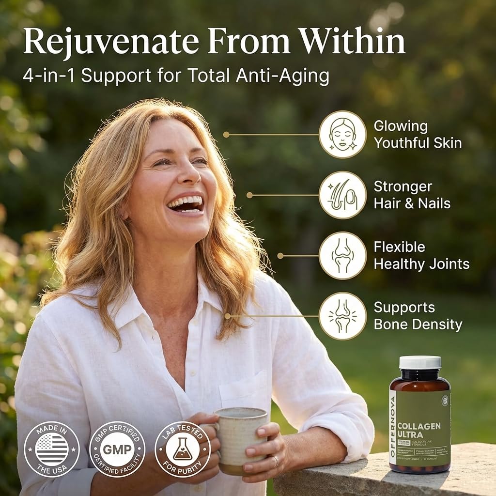 Offernova Collagen Ultra Hydrolyzed Collagen Supplements - 3000mg Anti Aging Bovine Collagen Peptides for Healthy Joints, Bones, Hair and Skin. Offernova buy supplements canada