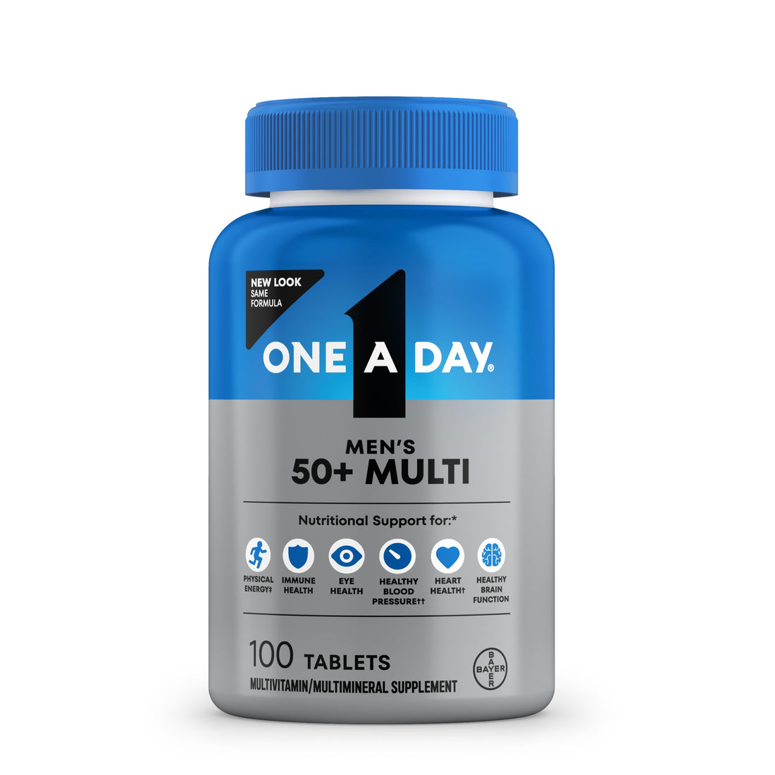 One A Day Men’s 50+ Multivitamins, Supplement with A, C, D, E and Zinc for Immune Health*, Calcium & More, 100 Tablets ONE A DAY buy supplements canada
