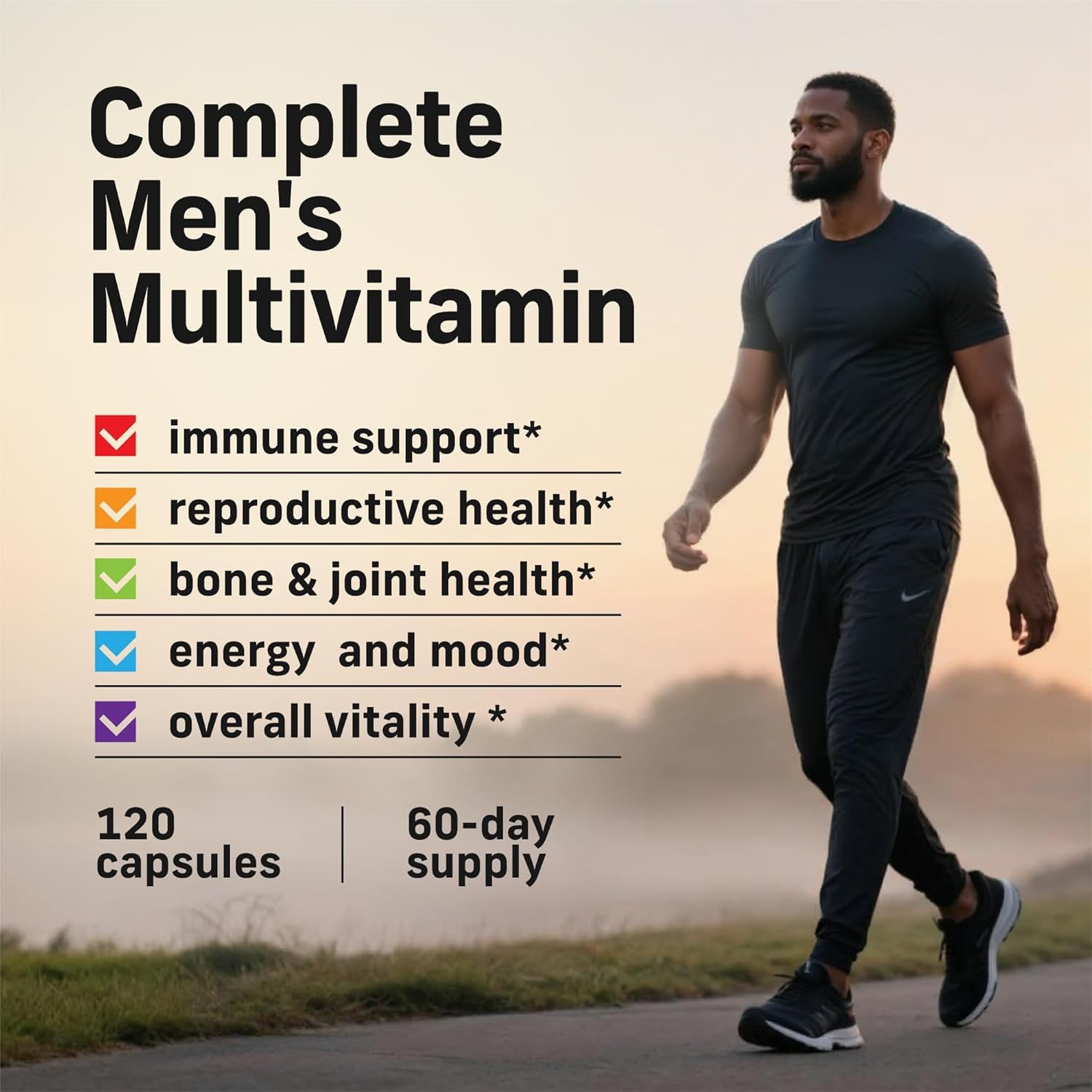 Alpha Tribe Multivitamin for Men with Sea Moss, Black Seed Oil, Ashwagandha, Turmeric, Bladderwrack, Burdock, Vitamin C, Elderberry, Manuka | Daily Vitamins & Minerals Supplement Capsules - 240 Count Alpha Tribe buy supplements canada