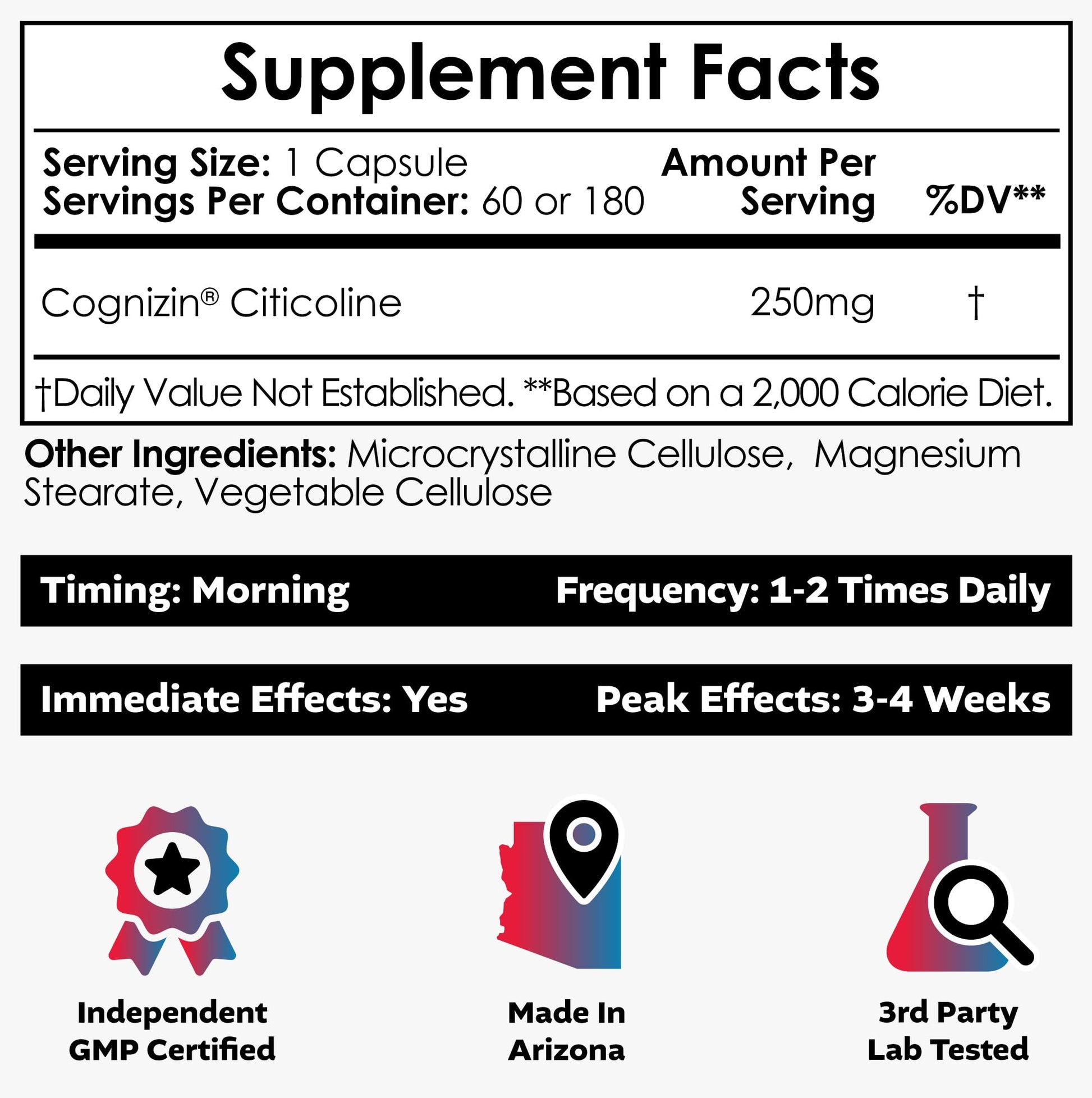 Nootropics Depot Cognizin Citicoline Capsules | 60 Count | Choline Supplement | Brain Health Supplement | Regulates Memory and Cognitive Function | Supports Attention, Focus and Recall Nootropics Depot buy supplements canada
