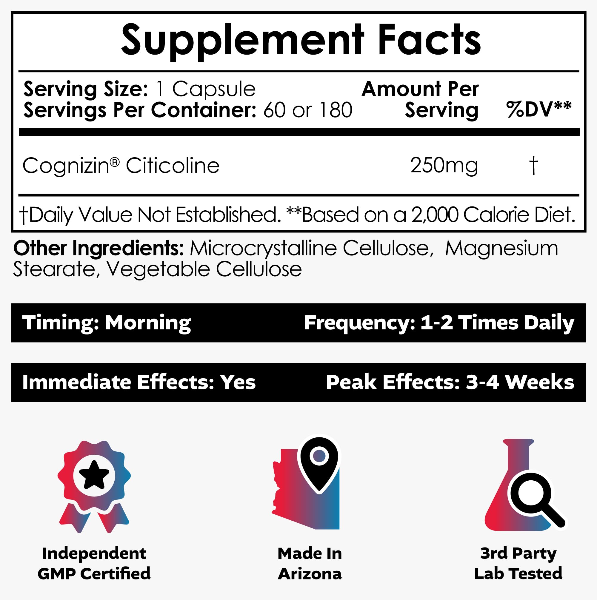 Nootropics Depot Cognizin Citicoline Capsules | 60 Count | Choline Supplement | Brain Health Supplement | Regulates Memory and Cognitive Function | Supports Attention, Focus and Recall Nootropics Depot buy supplements canada