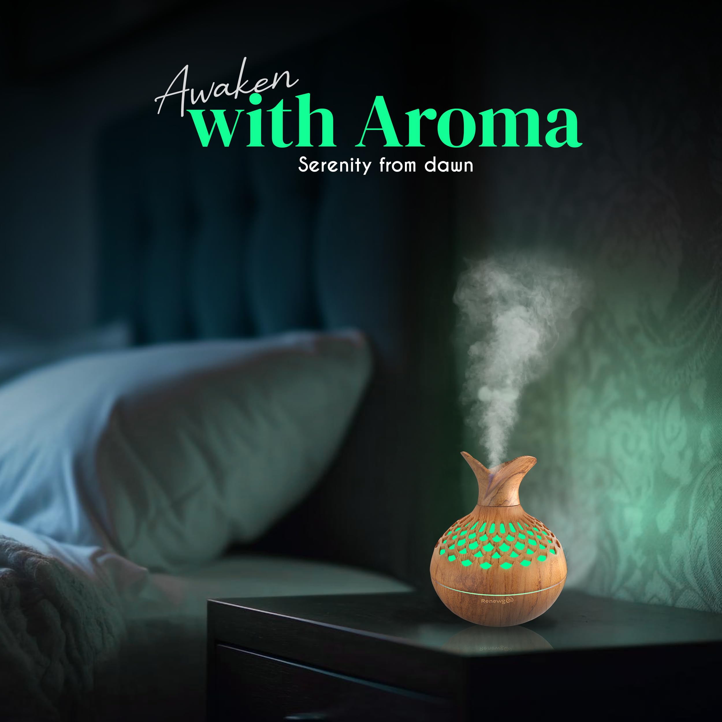 Aroma Diffuser for Essential Oils, Ultrasonic Aromatherapy Flower Oil Diffuser, Modern Cool Mist Renewgoo buy supplements canada