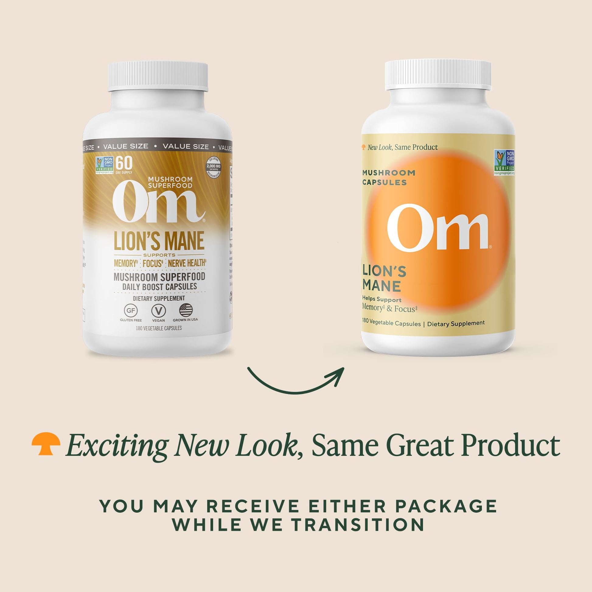 Om Lion’s Mane Mushroom Capsules - Organic Mushroom Supplement and Nootropic - Brain Supplements for Memory and Focus, 180 Count (60 Servings) OM MUSHROOM SUPERFOOD buy supplements canada
