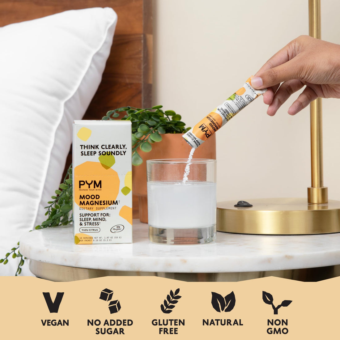 PYM Mood Magnesium Powder Packets (10-Servings) Magnesium Glycinate, L-Threonate & Malate Powder | Aid & Mood Support Supplement for Stress PYM Health buy supplements canada