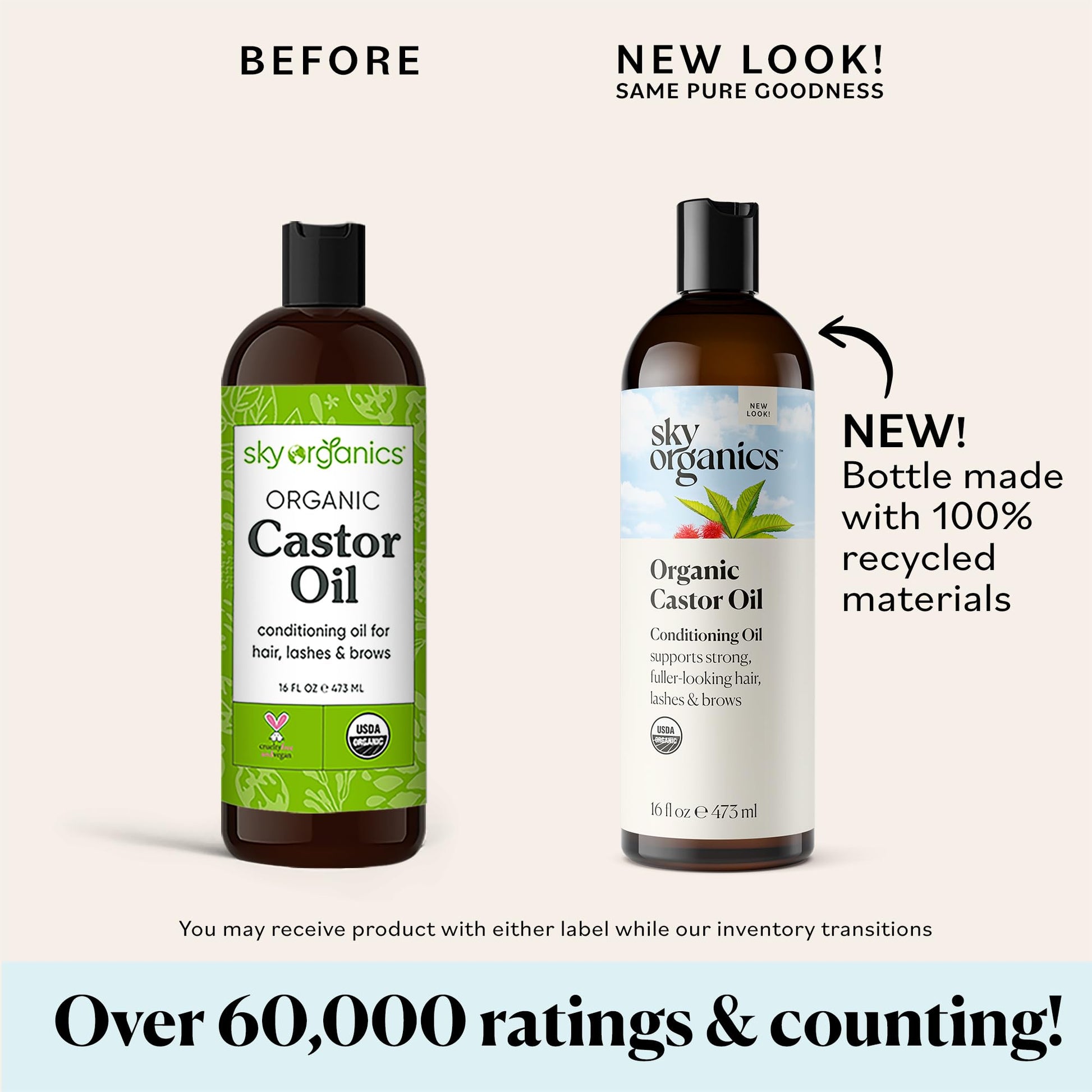 Sky Organics Castor Oil (2x16oz) USDA Organic Cold-Pressed Unrefined100% Pure Sky Organics buy supplements canada