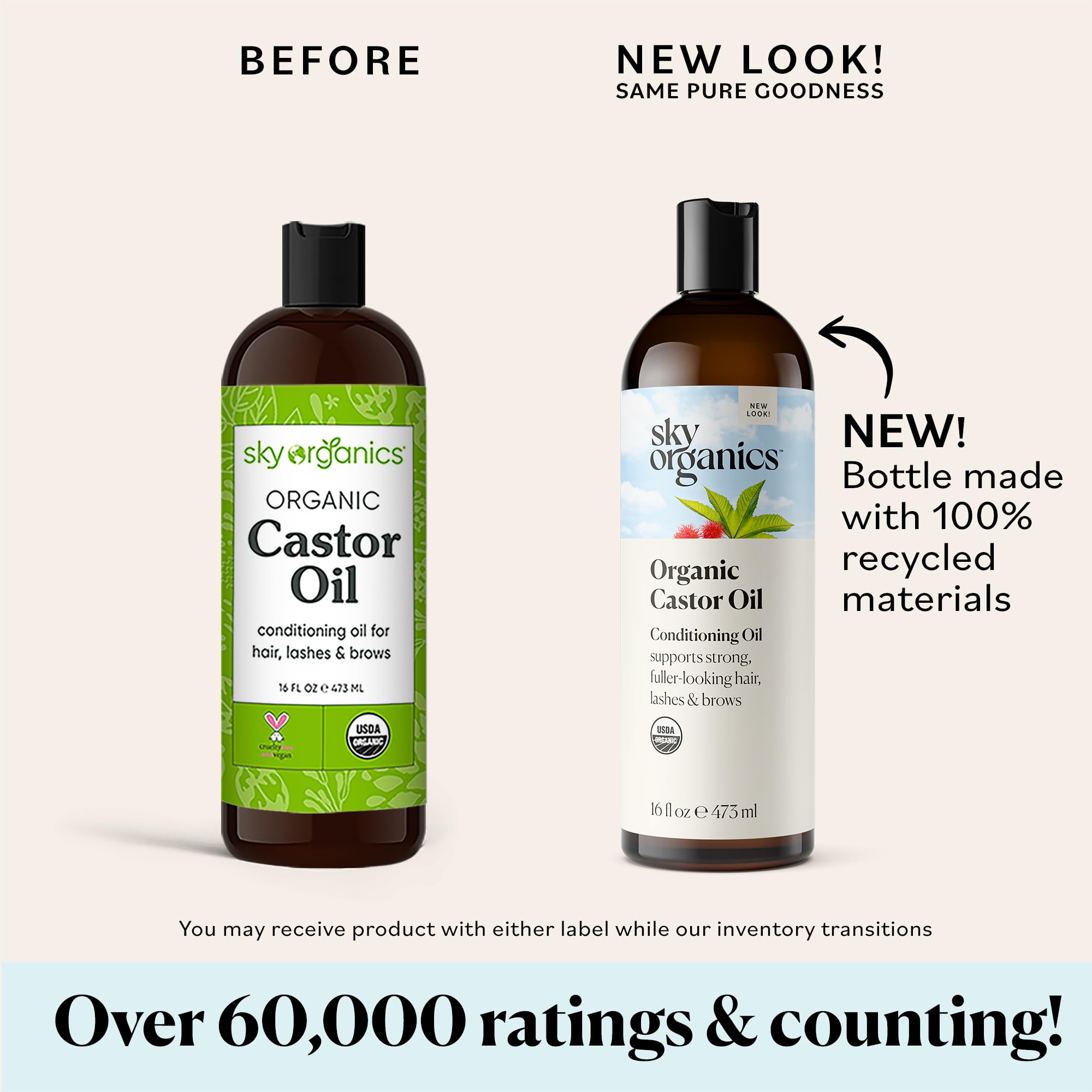 Sky Organics Castor Oil (2x16oz) USDA Organic Cold-Pressed Unrefined100% Pure Sky Organics buy supplements canada