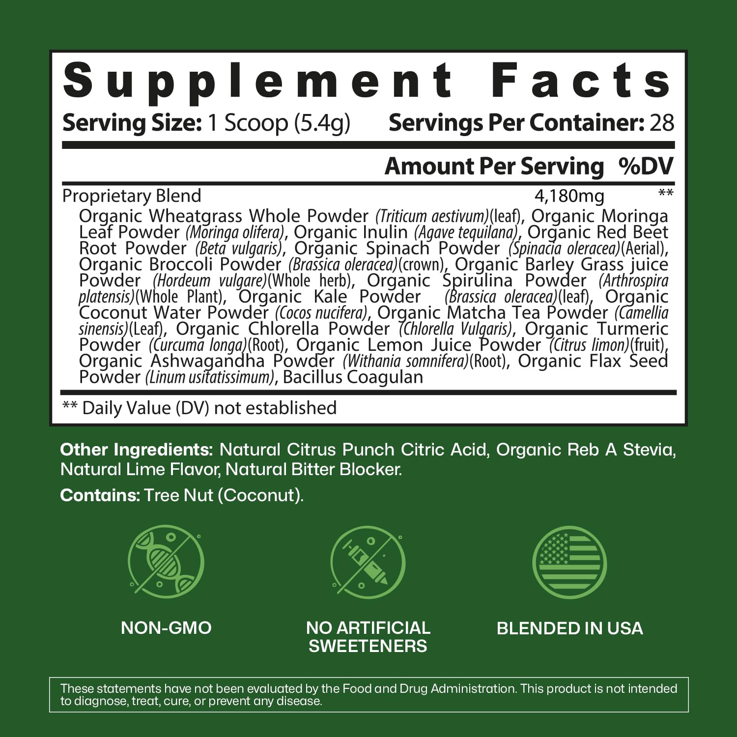 ColonBroom Superfood Greens Powder Supplement | Super Greens Juice Powder with Probiotics, Prebiotics, Spirulina & Chlorella | Natural for Energy, Immunity, Digestion & Detox Support | 28 Servings ColonBroom buy supplements canada