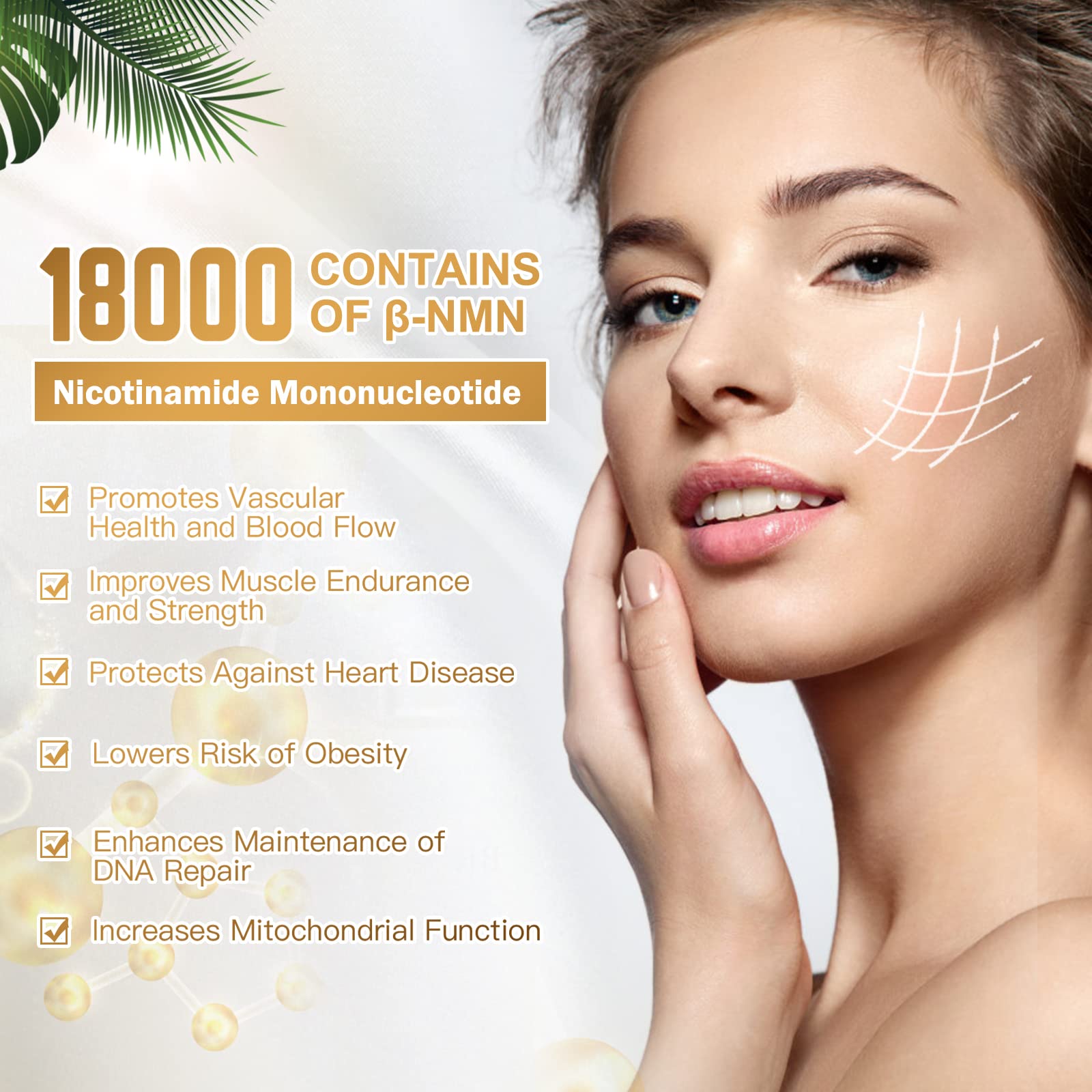 AIDEVI NMN 18000 - Nicotinamide Mononucleotide Supplement with Resveratrol, Stabilized Form & 99% High Purity to Boost NAD+ Levels for DNA Repair Supplement, for Healthy Aging, 60 Capsules AIDEVI buy supplements canada