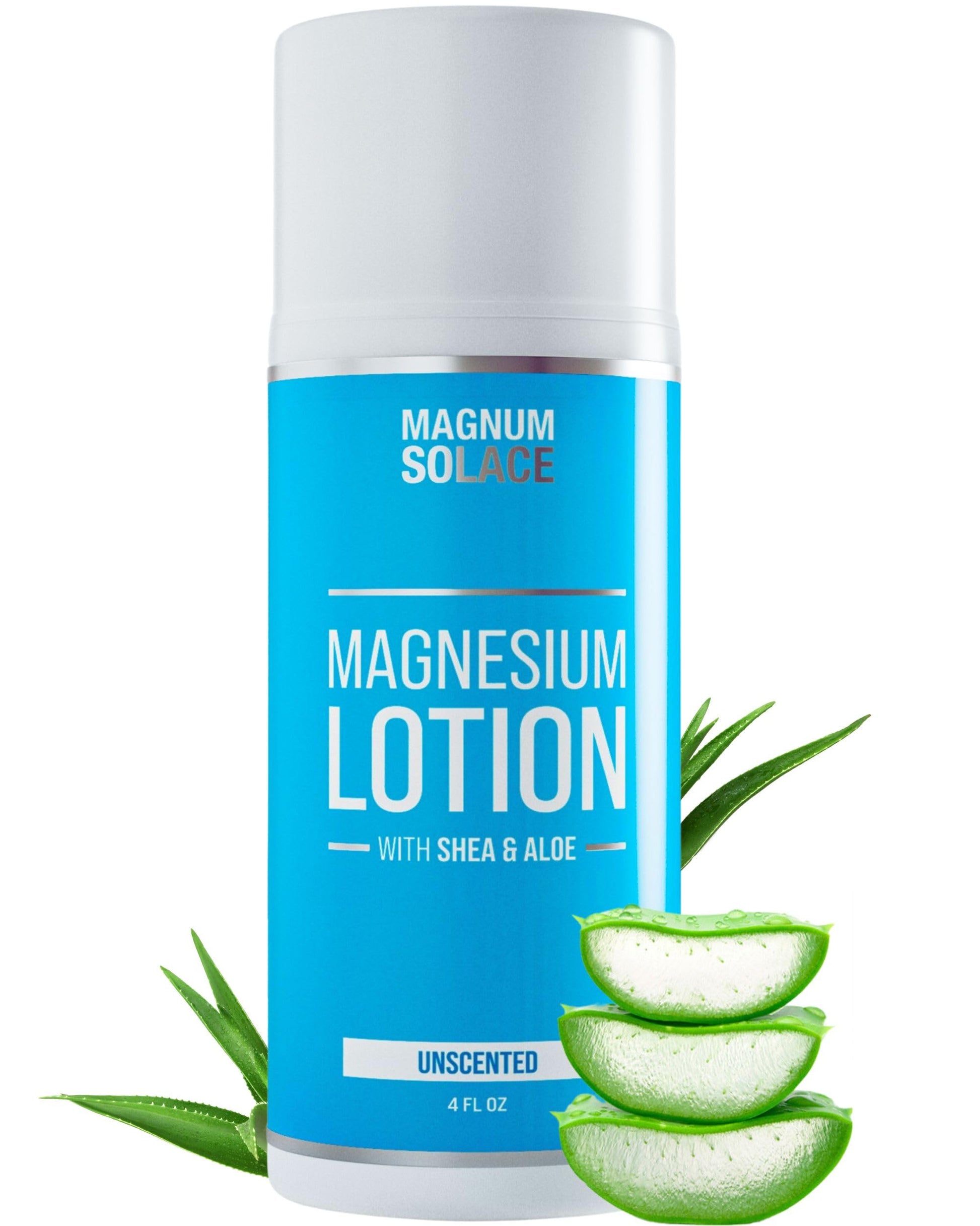 Magnesium Lotion – Super Concentrated – Made with Aloe and Shea – For Leg Cramps, Sore Muscles & Joints, Rejuvenation – Safe for Kids, Made in the USA (Unscented) Magnum Solace buy supplements canada