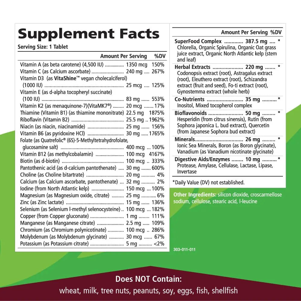 One n Only Whole Food Multivitamin by Pure Essence - Super Energetic Once a Day with Superfoods, Minerals, Enzymes PURE ESSENCE LABS buy supplements canada