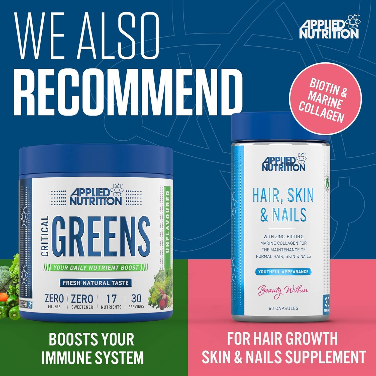 Applied Nutrition Marine Collagen Powder - Hydrolysed Collagen Protein, Healthy Skin, Hair, Nails Applied Nutrition buy supplements canada