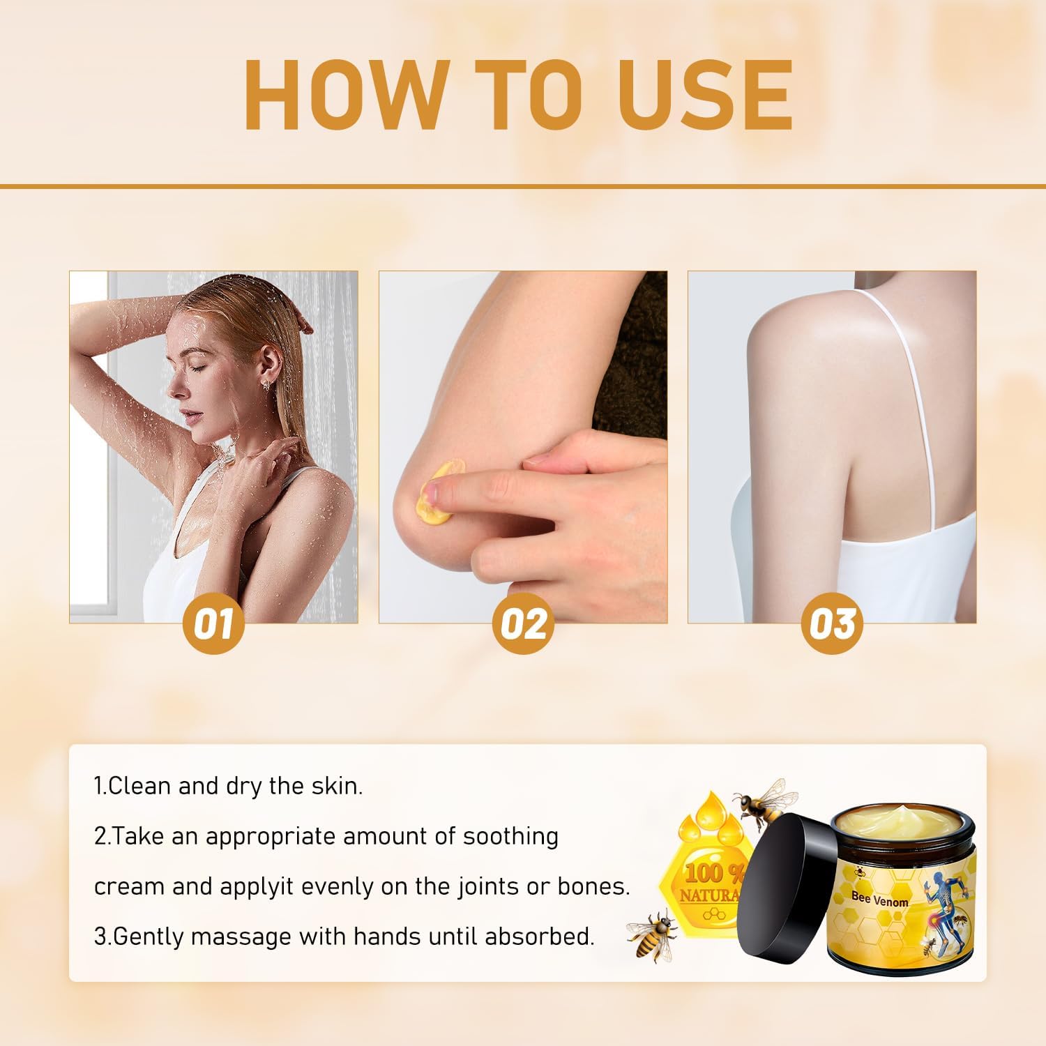 2 Pcs Bee Venom Cream, Professional Bee Venom Cream, Natural Joint Gel, for Neck,Waist,Back Hand Feet and Leg LinTsing buy supplements canada
